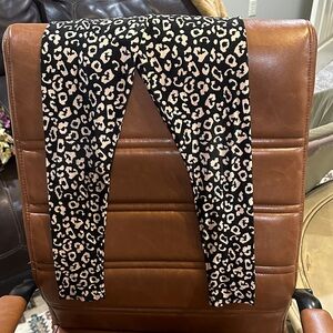 Dot Dot Smile Black and Cream Leopard Print Leggings